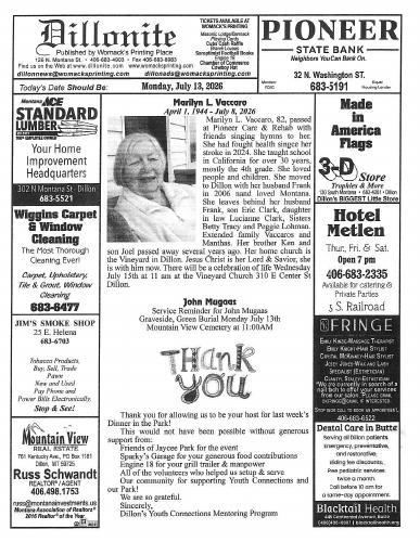 Monday, July 13, 2026